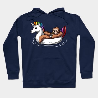 Sloth Riding Unicorn Float Hoodie